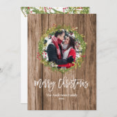 メリークリスマスアドフォトホリーリース素朴ファーム シーズンカード (正面/裏面)