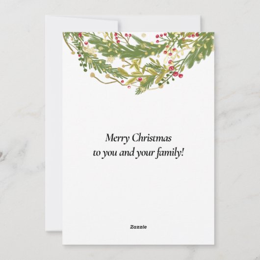 メリークリスマスアドフォトホリーリース素朴ファーム シーズンカード (裏面)