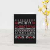 メリークリスマスアニマルフィルシーヤ醜いスタイルクリスマス カード (黄色い花)