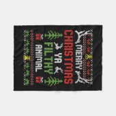 メリークリスマスアニマルフィルシー屋 フリースブランケット (正面(横))