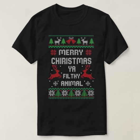 メリークリスマスアニマルフィルシー屋 Tシャツ (デザイン正面)