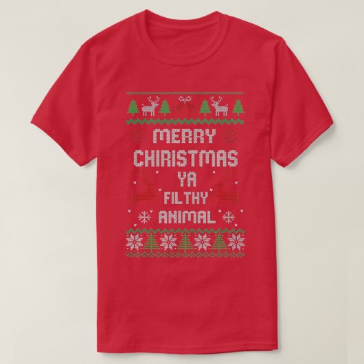 メリークリスマスアニマルフィルシー屋 Tシャツ (デザイン正面)