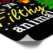 メリークリスマスアニマル汚いヤおもしろいクリスマスファミリー ポスター (角)