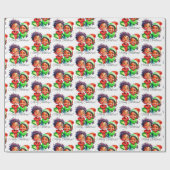 メリークリスマスアフリカ系アメリカ人のヴィンテージ ラッピングペーパー (フラット)