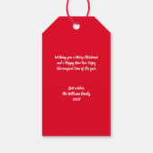 メリークリスマスアフリカ系アメリカ人サンタクロース赤 ギフトタグ (裏面)