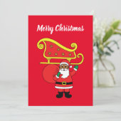 メリークリスマスアフリカ系アメリカ人サンタクロース赤 シーズンカード (スタンド正面)