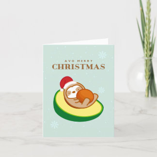 メリークリスマスアボカドのナマケモノを食べる シーズンカード