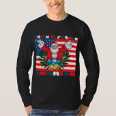メリークリスマスアメリカサンタクローおもしろいスUSA Tシャツ (正面)