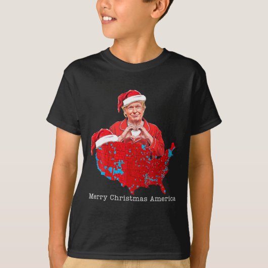 メリークリスマスアメリカドナルドトランプ報道クリスマス Tシャツ (正面)