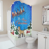 メリークリスマスアメリカピットブルテリア シャワーカーテン (インサイチュ)