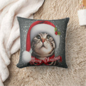 メリークリスマスアメリカンショートヘア猫サンタ猫 クッション (ブランケット)