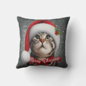 メリークリスマスアメリカンショートヘア猫サンタ猫 クッション (裏面)