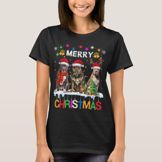 メリークリスマスアメリカンヘビーサンタ Tシャツ (正面)