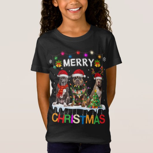 メリークリスマスアメリカンヘビーサンタ Tシャツ (正面)