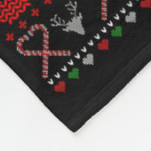 メリークリスマスアメリカ（犬）スタッフォードテリアウグル フリースブランケット (角)