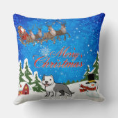 メリークリスマスアメリカ（犬）スタッフォードテリア クッション (裏面)