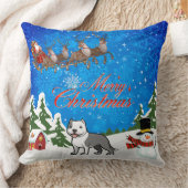 メリークリスマスアメリカ（犬）スタッフォードテリア クッション (ブランケット)