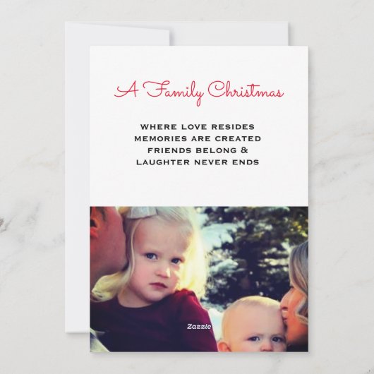 メリークリスマスアリゾナのサボテンの家族写真 シーズンカード (裏面)