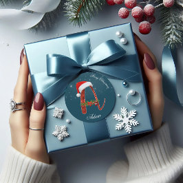 メリークリスマスアルファベットラウンドステッカー ラウンドシール