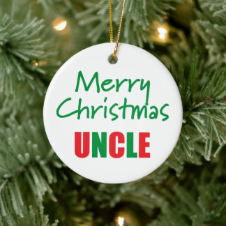 メリークリスマスアンクルフォトオーナメント セラミックオーナメント