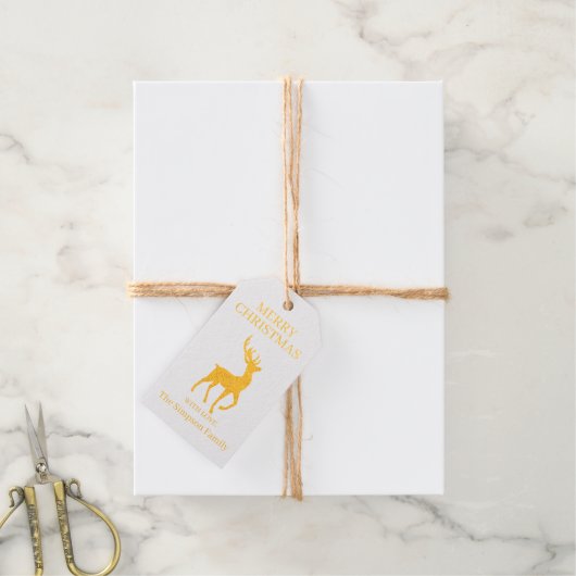 メリークリスマスアントラーディアファミリー名 ギフトタグ (麻糸付属)