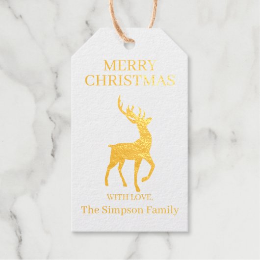メリークリスマスアントラーディアファミリー名 ギフトタグ (正面)