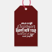 メリークリスマスアンドハッピーニューイヤーフォントアート ギフトタグ (裏面)