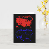 メリークリスマスアンドハッピーホリデーズフェスティバルUsaの地図 カード (黄色い花)