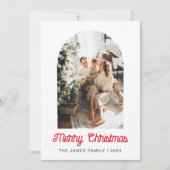 メリークリスマスアーチフォトファミリーホリデーカード サンキューカード (正面)