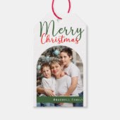 メリークリスマスアーチフォトファミリーモデル ギフトタグ (正面)