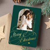 メリークリスマスアーチ写真実在金ゴールド 箔シーズンカード