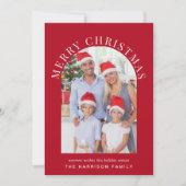 メリークリスマスアーチ写真年レビュー赤 シーズンカード (正面)