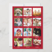 メリークリスマスアーチ写真年レビュー赤 シーズンカード (裏面)