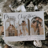 メリークリスマスアーモダンチフォトホリデーカード シーズンカード