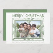 メリークリスマスアールデコフォトフレームグリーン シーズンカード (正面/裏面)