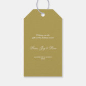 メリークリスマスアールヌーボーフローラが華やかな写真 ギフトタグ (裏面)