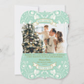 メリークリスマスアールヌーボーフローラが華やかな写真 シーズンカード (正面)