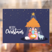 メリークリスマスイエス出生シーンウィンドウにしがみつく ウィンドウサイン (シート2)