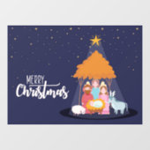 メリークリスマスイエス出生シーンウィンドウにしがみつく ウィンドウサイン (シート)