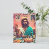 メリークリスマスイエス様（または）イエス様お誕生日おめでとう ポストカード (スタンド正面)