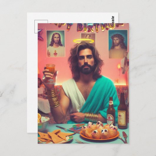 メリークリスマスイエス様（または）イエス様お誕生日おめでとう ポストカード (正面/裏面)