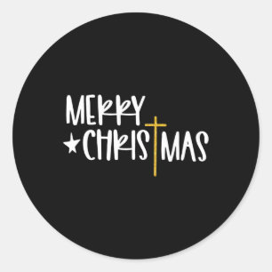 メリークリスマスイエズクロスクリスチャン宗教法会 ラウンドシール