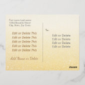 メリークリスマスイエズクロスレトロタイポグラフィグリーン 箔シーズンポストカード (裏面)