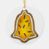 メリークリスマスイエローベルホリデーシュガークッキー セラミックオーナメント (正面)