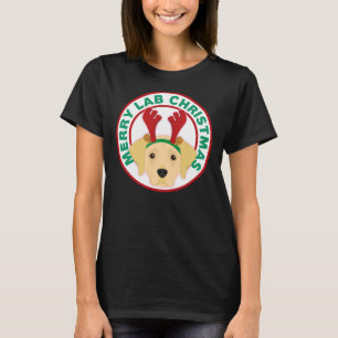 メリークリスマスイエロー・ラブラドール・レトリーバーラブラドールリトリバー Tシャツ