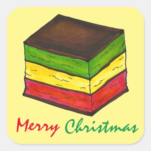メリークリスマスイタリアンベーカリーレインボークッキー スクエアシール (正面)
