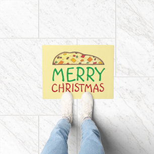 メリークリスマスイタリアンホリデービスコティベーカリー ドアマット