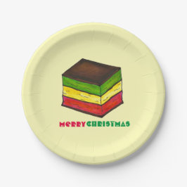 メリークリスマスイタリアンレインボーセブンレイヤークッキー ペーパープレート