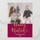 メリークリスマスイタリアン、ブーン・ナターレエレガント 箔シーズンカード (正面)