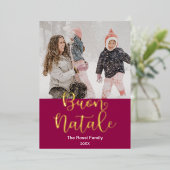 メリークリスマスイタリアン、ブーン・ナターレエレガント 箔シーズンカード (立ち正面)